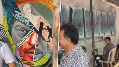 Shah Rukh Khan Fan Makes 'Jawan' Wall Art in Front of Mannat, Video Goes Viral – WATCH