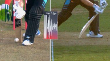 Bizarre! England Captain Jos Buttler Opts For Strange DRS Despite Ball Hitting the Middle of the Bat During ENG vs NZ 1st T20I 2023 (Watch Video)