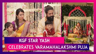 KGF Star Yash Celebrates Varamahalakshmi Puja With Wife Radhika Pandit And Kids