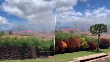 Hawaii Wildfire Videos: Emergency Management Issues Evacuation Order for West Maui As Brush Fire Threatens Homes in Kaanapali; Blaze Has Been Controlled, Say Officials