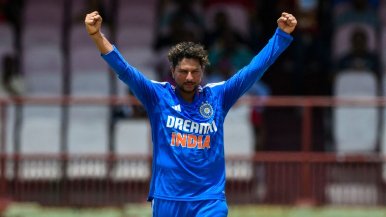 Kuldeep Yadav Becomes Fastest Indian Bowler To Complete 50 Wickets in Men's T20Is, Achieves Feat During IND vs WI 3rd T20I 2023