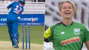 Vicious Swing! Lauren Bell Castles Grace Harris With Brilliant In-Swinger During London Spirit vs Southern Brave The Women’s Hundred 2023 (Watch Video)