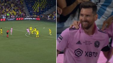 Lionel Messi Goal Video: Watch the Inter Miami Star Net A Stunning Long-Ranger Against Nashville in Leagues Cup 2023 Final (Watch Video)