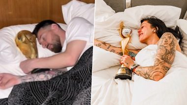 Spain Women's Team Footballer Jenni Hermoso Recreates Lionel Messi's Picture With the FIFA World Cup Trophy In Bed