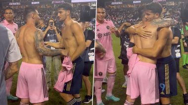 Lionel Messi Exchanges Jerseys With Argentina Striker Julian Carranza After Inter Miami vs Philadelphia Union Leagues Cup 2023 Semifinal, Video Goes Viral