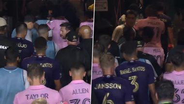 Lionel Messi Engages in Heated Confrontation With Cesar Araujo at Half-Time During Inter Miami vs Orlando City Leagues Cup 2023 Match, Video Goes Viral