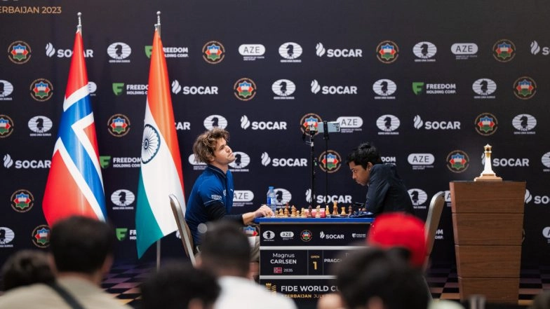 R Praggnanandhaa vs Magnus Carlsen, FIDE Chess World Cup 2023 Final Live Streaming Online: Get Live Telecast Details of Tie-Breaker in Summit Clash With Time in IST