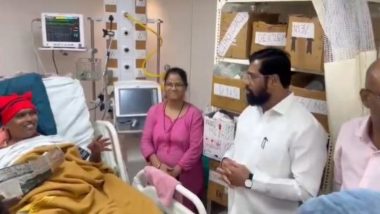 Maharashtra CM Eknath Shinde Makes Surprise Visit to Civic-Run KEM Hospital in Mumbai to Inquire About Facilities (Watch Video)