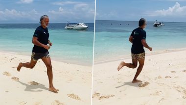 Fitness Freak Milind Soman Runs Barefoot on Sand at Malaysia’s Sipadan Island (Watch Video)