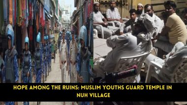 Nuh Violence: Muslim Youths Guard Temple and Gaushala in Marora Village To Maintain Communal Harmony