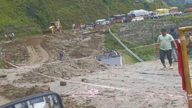 Uttarakhand: Portion of Rishikesh-Badrinath National Highway-58 Damaged Due to Incessant Rainfall in Chamoli, Traffic Stopped