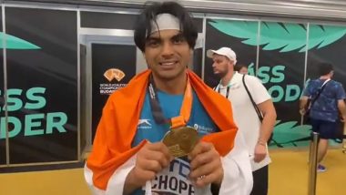 'This Medal Is For Entire India' Neeraj Chopra Thanks Fans After Securing Historic Gold at World Athletics Championship 2023 (Watch Video)