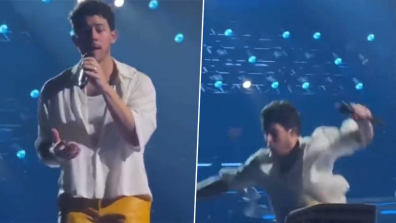 Nick Jonas Trips and Falls On Stage During Jonas Brothers Concert (Watch Video)