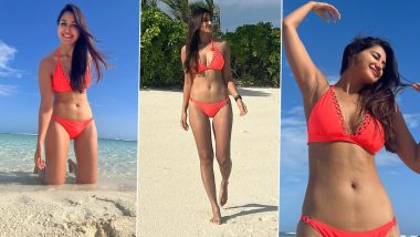 Nikita Dutta Flaunts Her Beach Bod in Sexy Neon Orange Bikini As She Holidays in Maldives (View Pics)
