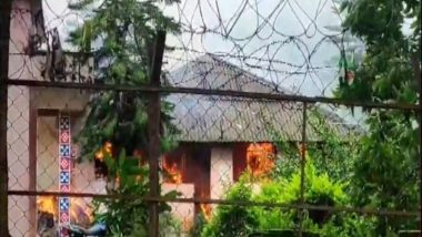 Odisha Police Station Fire Video: Section 144 Imposed After Mob Torched Police Station in Kandhamal Over 'Involvement' of Cops in Ganja Smuggling