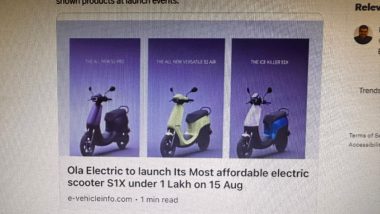 Ola S1X e-Scooter Images Leaked: CEO Bhavish Aggarwal Fumes at Leaked Pictures of Upcoming Ola EV, Demands Apology From Journalist