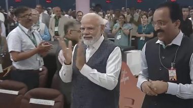 PM Narendra Modi Congratulates ISRO Scientists for Successful Landing of Chandrayaan-3 on the Moon (Watch Video)