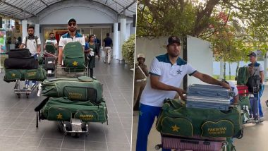 Pakistan Cricket Team Players Arrive in Sri Lanka’s Colombo Ahead of Three-Match ODI Series Against Afghanistan (Watch Video)