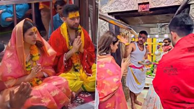 Parineeti Chopra and Raghav Chadha Offer Prayers at Mahakaleshwar Temple in Ujjain (Watch Video)