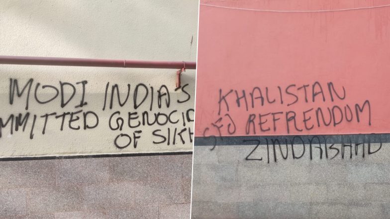 'Delhi Banega Khalistan', 'Khalistan Zindabad': Delhi Metro Station Walls Defaced With Pro-Khalistan Slogans Ahead of G20 Summit (See Pics)