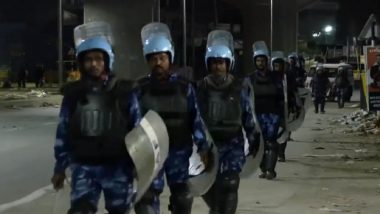 Haryana Violence: After Communal Clashes in Nuh, Rapid Action Force Conducts Flag March in Faridabad, Palwal, and Gurugram (Watch Video)