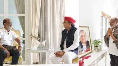 Rajinikanth Meets Samajwadi Party Leader and Old Friend Akhilesh Yadav in Lucknow (View Pics)