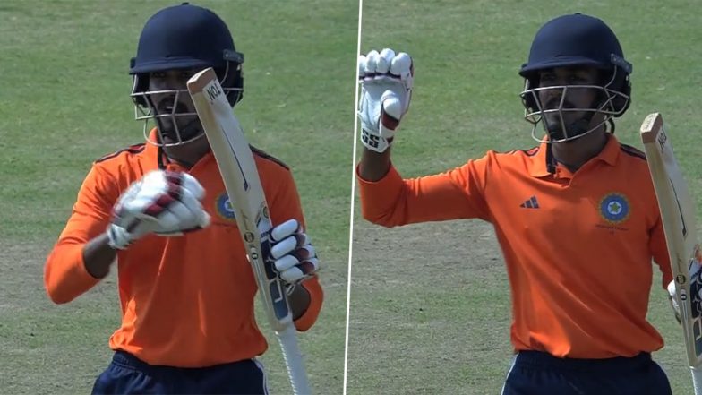 Rohan Kunnummal Reveals His Celebration After Scoring Century for South Zone in Deodhar Trophy 2023–24 Final Was Inspired by Virat Kohli (Watch Video)