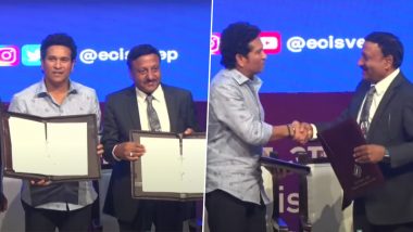 Sachin Tendulkar Named ‘National Icon’ by Election Commission of India; Cricket Legend Exchanges MoU With ECI at Ceremony in Delhi (Watch Video)
