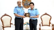 &lsquo;Blues Forever&rsquo; Sachin Tendulkar, Honourary Group Captain, Meets Air Chief Marshal VR Chaudhari in New Delhi, Pics Go Viral