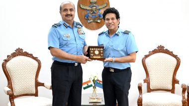 ‘Blues Forever’ Sachin Tendulkar, Honourary Group Captain, Meets Air Chief Marshal VR Chaudhari in New Delhi, Pics Go Viral