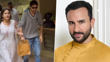 Sara Ali Khan and Ibrahim Wish Saif Ali Khan on His Birthday With 'Best Dad' Balloons and Cake (Watch Video)