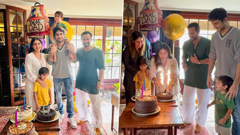 Saif Ali Khan Turns 53: Sara Ali Khan Wishes Her 'Abba' on Birthday, Shares Party Pics With Siblings Ibrahim, Taimur and Jeh!