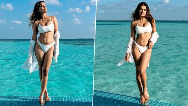 Saniya Iyappan Serves Sexy Beach Style Goals in a White Swimwear and a Belly Chain! See Actress’ Hot Pics From Her Maldives Vacay