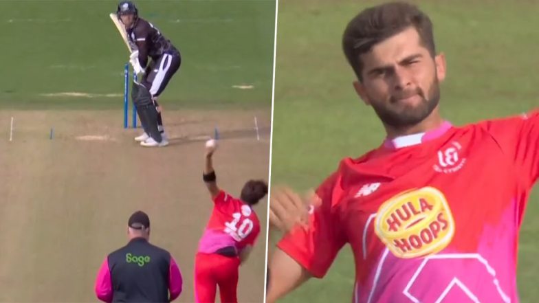 Shaheen Shah Afridi Takes Two Wickets in his First Two Balls During Welsh Fire vs Manchester Originals The Men's Hundred 2023 Clash (Watch Video)