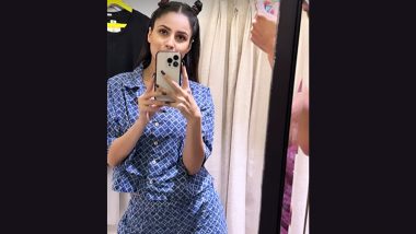 Shehnaaz Gill Aces The Mirror Selfie Game, Bigg Boss Fame Actress Looks Chic In Blue Co-Ord Outfit (View Pic)