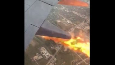 Southwest Plane Fire Video: Engine of Passenger Aircraft Flying From Houston Engulfs in Blaze, Horrifying Visuals Surface