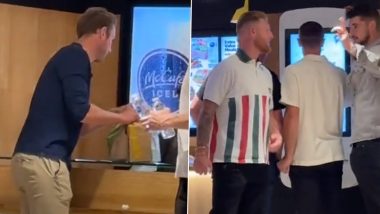 Ben Stokes, Stuart Broad and Other England Cricketers Spotted at McDonald’s After Fifth Ashes 2023 Test, Video Goes Viral