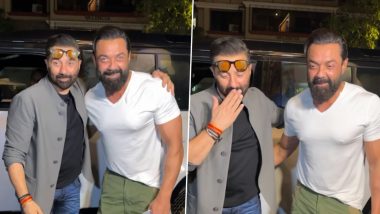 Sunny Deol Attends Gadar 2 Success Party in Mumbai With His Brother Bobby Deol (Watch Video)    