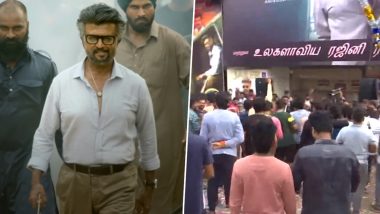 Jailer: Superstar Rajinikanth’s Fans Dance Outside Theatres in Chennai To Celebrate the Release of His Action-Entertainer (Watch Video)