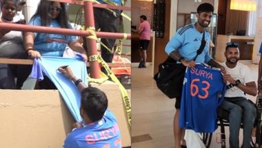 Suryakumar Yadav Signs Autographs, Presents Jersey to Fan After IND vs WI 3rd T20I 2023 in Guyana; Video Goes Viral