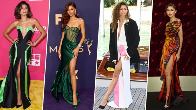 Zendaya Loves Flaunting Her Toned Legs in Thigh-High Slit Dresses; 7 ...