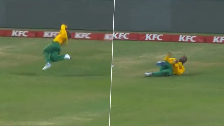 Temba Bavuma Pulls Off Remarkable Catch To Dismiss Tim David During SA vs AUS 1st T20I 2023 (Watch Video)