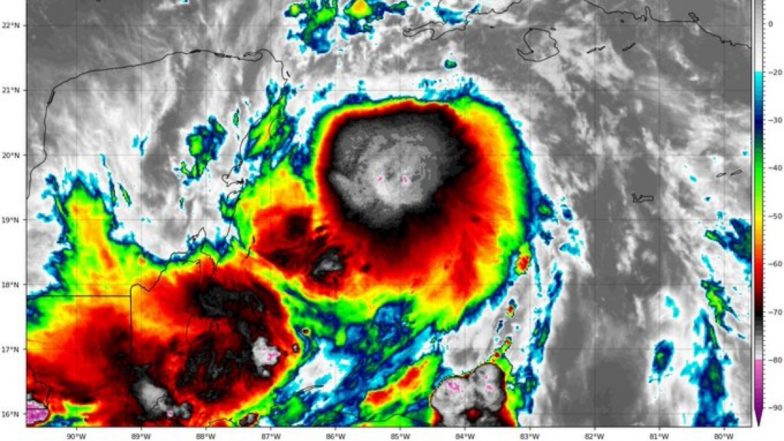 Tropical Storm Idalia Intensifies Rapidly, To Make Landfall in Florida; Video Shows Waves Crashing Onto Lanes of Courtney Campbell Causeway