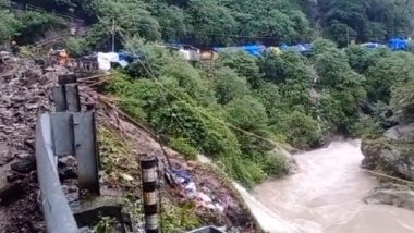Uttarakhand Flash Flood Video: 12 Missing After Flash Floods Wash Away Shops Near Gaurikund on Kedarnath Yatra Route, Rescue Operations Launched