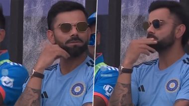 Virat Kohli Slays in Shades! Star Batsman Spotted Wearing Cool Sunglasses In Dugout During IND vs WI 3rd ODI 2023, Video Goes Viral