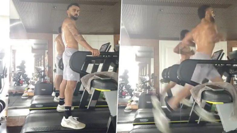 'Chutti Hai Phir Bhi...' Virat Kohli's Intense Cardio Exercise on Treadmill on Independence Day Holiday Reflects His Self-Discipline (Watch Video)