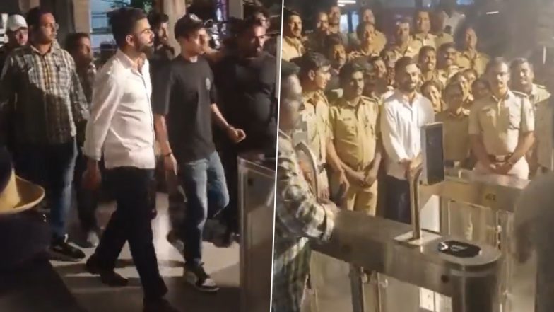 Virat Kohli Poses for Pictures With Police Officers at College in Bengaluru, Video Goes Viral!