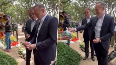Volker Wissing Using UPI Video: German Minister 'Fascinated' After Experiencing India's UPI Payment System First-Hand While Buying Vegetables in Bengaluru (See Pics and Clip)