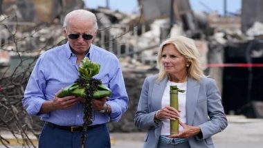 Hawaii Wildfires: US President Joe Biden, First Lady Jill Biden Visit Devastated Maui Island, Tell Survivors ‘Nation Grieves With You’ (Watch Video)