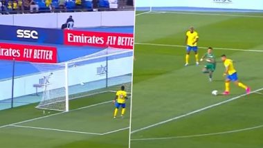 Cristiano Ronaldo Goal Video: Watch Al-Nassr Star's Stunning Long-Range Strike During Arab Club Champions Cup 2023 Clash Against Raja CA